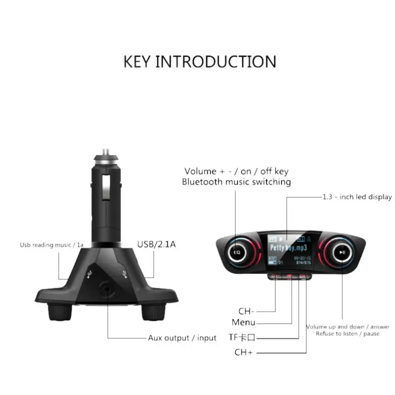 Двойной USB зарядное устройство 2.1A Hands Free беспроводной Bluetooth fm-передатчик Aux модулятор Автомобильный комплект автомобильный аудио mp3-плеер автомобильные аксессуары