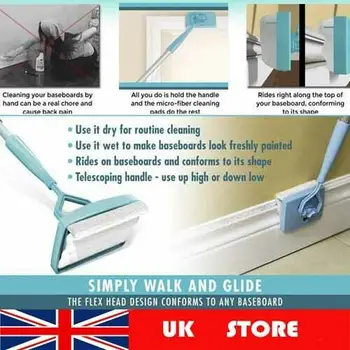 

Creative Folding Baseboard Buddy Simply Glide And Dust Extendable Microfiber Cleaner Washes Cleaning Brushes