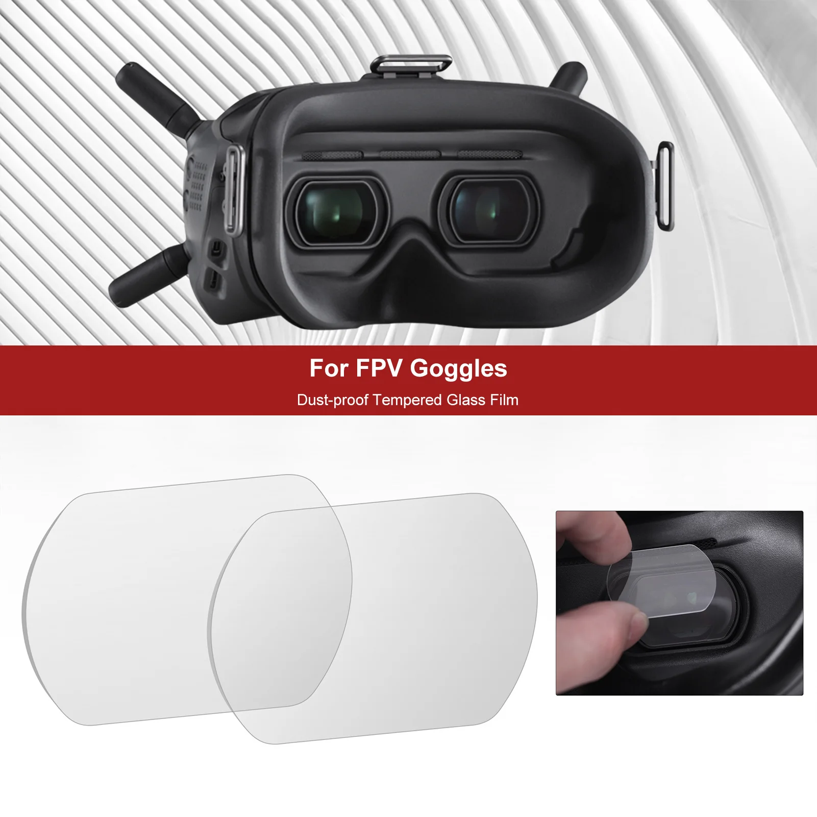 Película de vidrio templado a prueba de polvo, Combo para gafas DJI FPV V2, película protectora para Dron DJI FPV, accesorios combinados