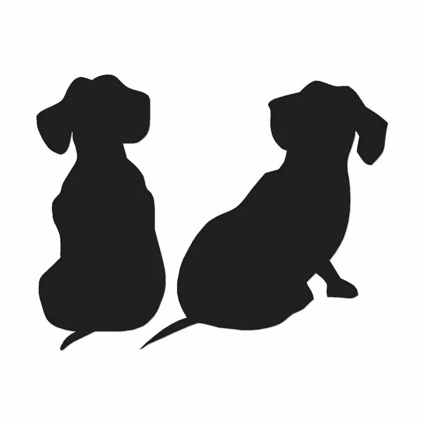 

Dachshund Puppies Dog - Vinyl Decal Sticker - Multiple Colors & Sizes 2PCS