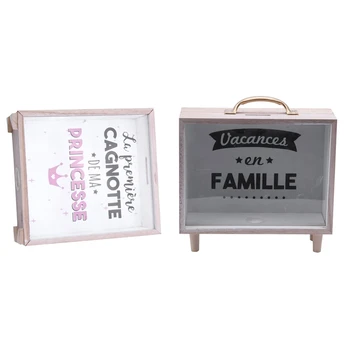 

2Pcs Nordic Ins Creative Wooden Art Fresh Piggy Bank Bedroom Desktop Decoration Ornaments Sundries Storage Box Props(B1&A2)