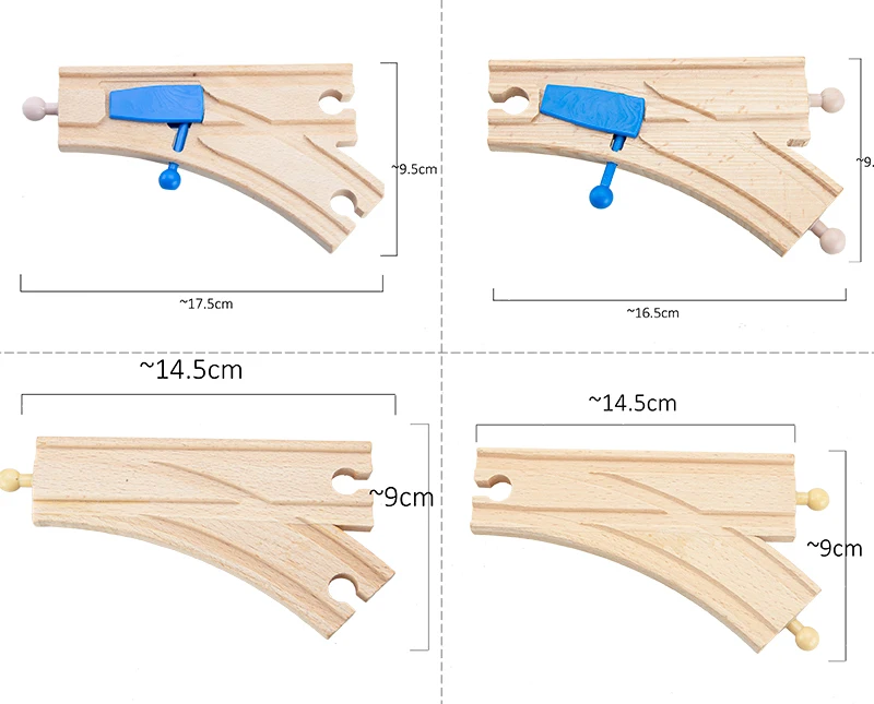 34 модели деревянные части дорожки Бук деревянная железная дорога железнодорожные пути игрушки аксессуары подходят для всех обычных деревянных дорожек