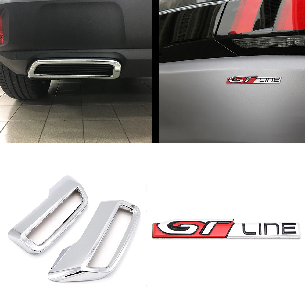 Car Accessories For Peugeot 3008 5008 Active Allure 17 21 Rear Exhaust Muffler End Pipe Decor Gt Line Stickers Cover Trim Interior Mouldings Aliexpress