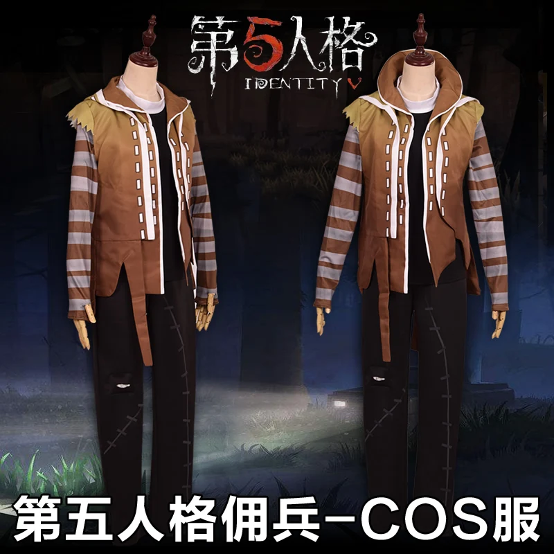Anime Identity V Naib Subedar Assassin Cloak Skin Leather Gothic Uniform Cosplay Costume Clothes With buttonholes For Halloween 15