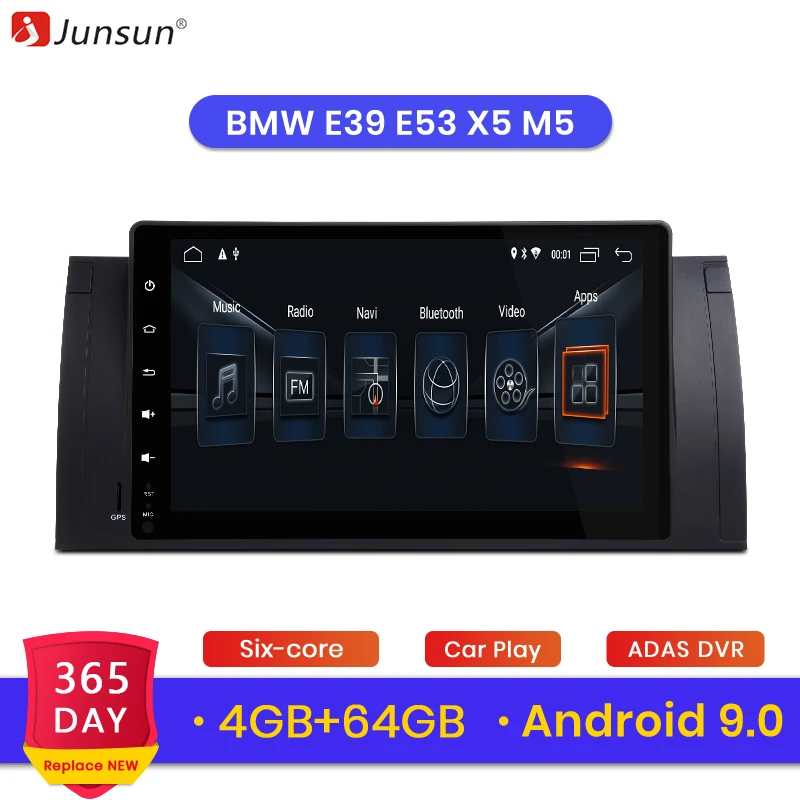 

Junsun 2G+32G Android 9.0 carplay 1 din Car Stereo Multimedia Radio for BMW E39 X5 E53 GPS Navigation dvd DSP RDS Bluetooth