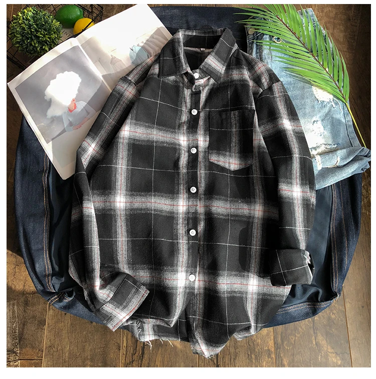 Privathinker Женская модная весенняя клетчатая рубашка Женская Корейская уличная Свободная рубашка Женская Офисная винтажная рубашка одежда 3XL