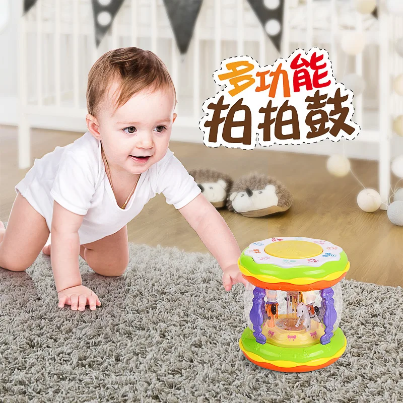 

Children Early Childhood Educational Music Drum Kids' Support Mobile Phone Connection MP3 with Merry-go-round Cy-6067a