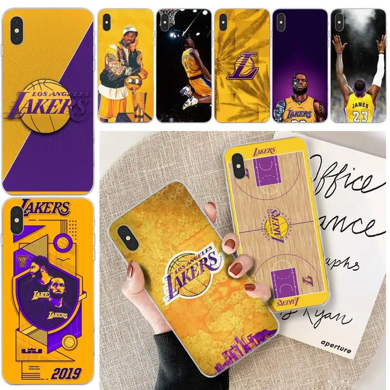 

Basketball Team Laker Phone Case Soft Silicone TPU For IPhone 12 Pro MAX 11 Mini Xs 8 7 6 6S Plus X 5S SE 2020 XR Fundas