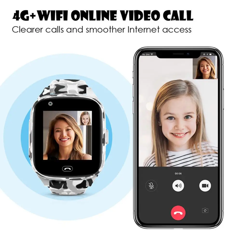 4G Смарт-часы Детские 650 мАч в режиме ожидания wifi онлайн видео звонок умные часы Детские 512 М+ 4 Гб gps SOS удаленный мониторинг для детей