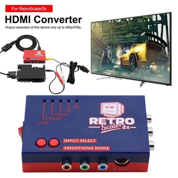 

Retro Scaler 2x A/V to HDMI Converter and Line-doubler for Retro Game Consoles PS2/N64/NES/SEGA Dreamcast/Saturn/MD1/MD2