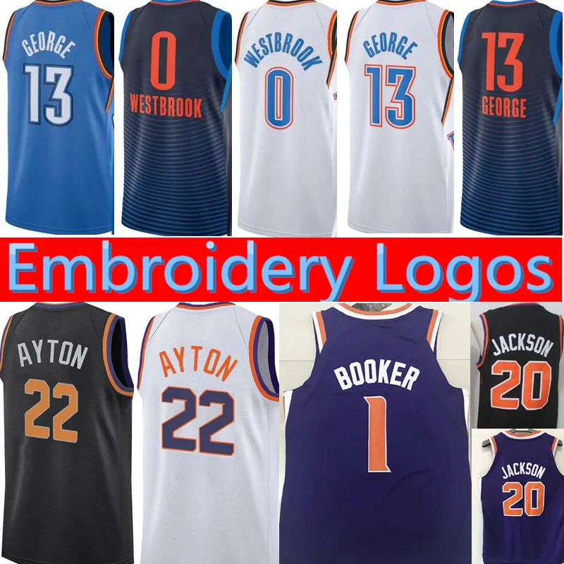 Новинка 22 DeAndre Ayton 1 Denver Booker 20 Josh Jackson JERSEY 0 Russell westbrook 13 Пол Джордж майки