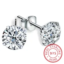 Серьги-гвоздики женские из серебра 925 пробы с кристаллами Сваровски Серьги-гвоздики женские из серебра 925 пробы с кристаллами Сваровски