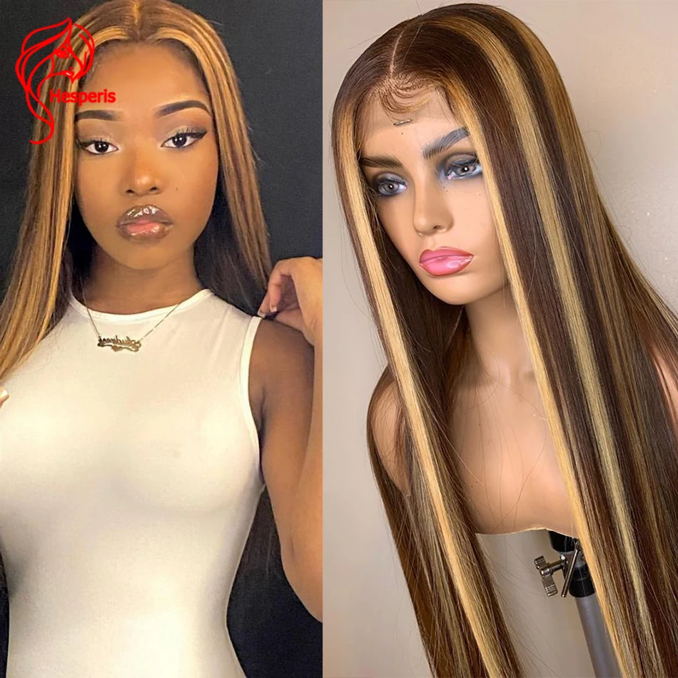 Hesperis Highlight 13x6 Lace Front Human Hair Wigs Brazilian Remy Blonde 5x5 Silk Base Closure Lace Wigs 360 Lace Frontal Wigs