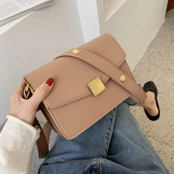 

Women's shoulder bag slant span bag 2020 advanced Korean version simple new versatile one shoulder small square bag