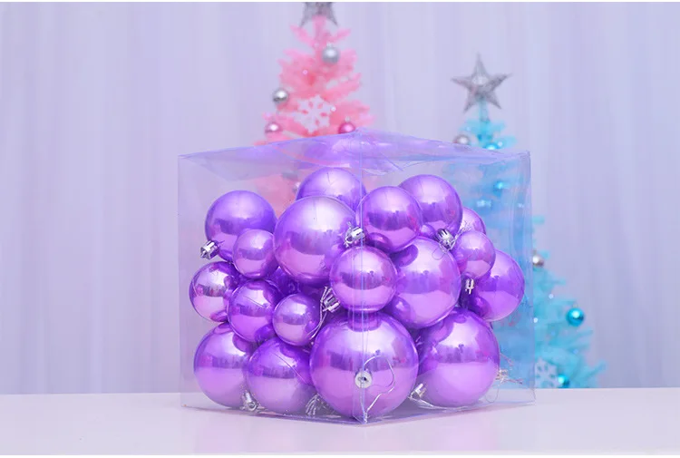 37 pcs/ Lot Ball Christmas Tree Pendant Window Decoration Hanging Ball Ornament Dress Up Pearl BallHome Christmas Decoration