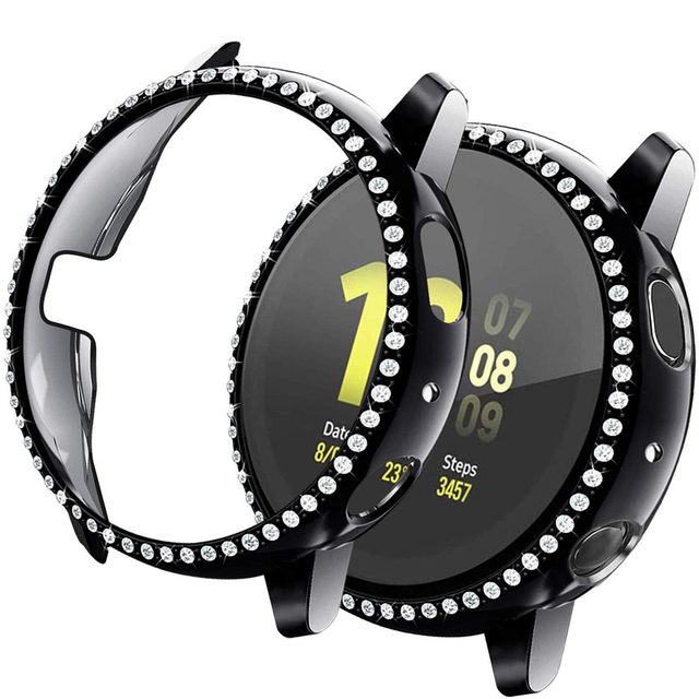Fashion Bling Hard PC Watch Case Diamond Bumper Cover Protector for Samsung Galaxy Active 2 40mm 44mm Watches Accessories