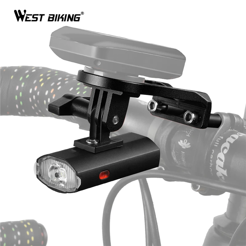 

Bike Light With GoPro Mount Holder For Garmin Bryton Computer USB Rechargeable Waterproof 300LM Bicycle Flashlight Cycling