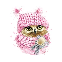 Нашивки розовая Сова теплопередача стираемые наклейки Diy на заказ аппликация легко использовать утюг на Parches экологически чистые наклейки