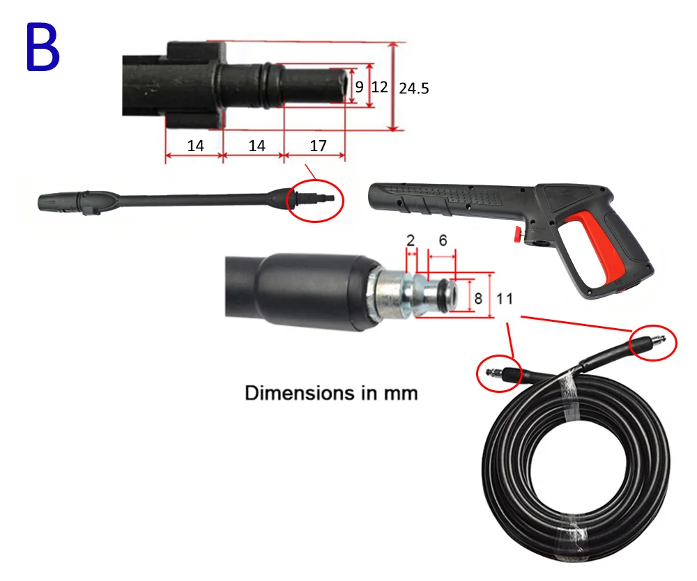 Водяной пистолет шланг для Karcher Champion AR Патриот Hammer flex Denzel Lavor Bosche Black Decker Vax мойки высокого давления