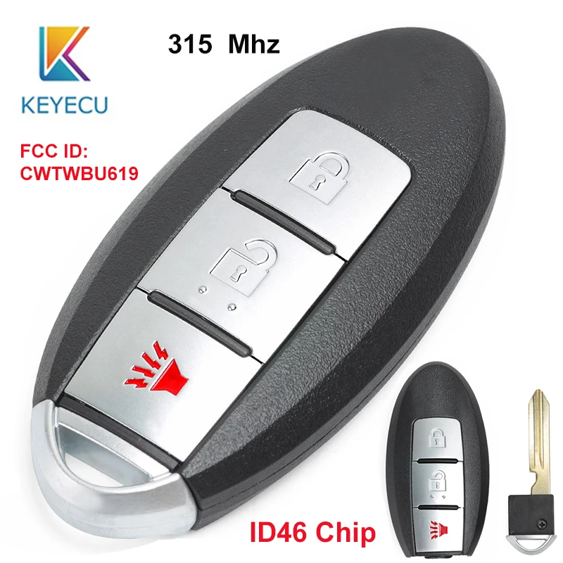 KEYECU для Infiniti FX35 FX45 2005 2006 2007 2008 315 3 кнопки МГц чип ID46 FCC: CWTWBU619 | Автомобили и