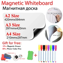 

Arc Angle Magnetic WhiteBoard Fridge Stickers Dry Erase Calendar Kids School Board Memo White Board Gift 8 Color Pen 1 Erasser