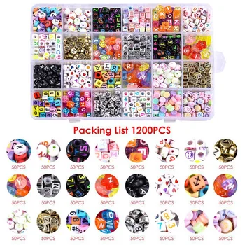 

English Letter Acrylic Beads Square Flat Alphabet Beads Charms Bracelet Necklace for Jewelry Making DIY Set