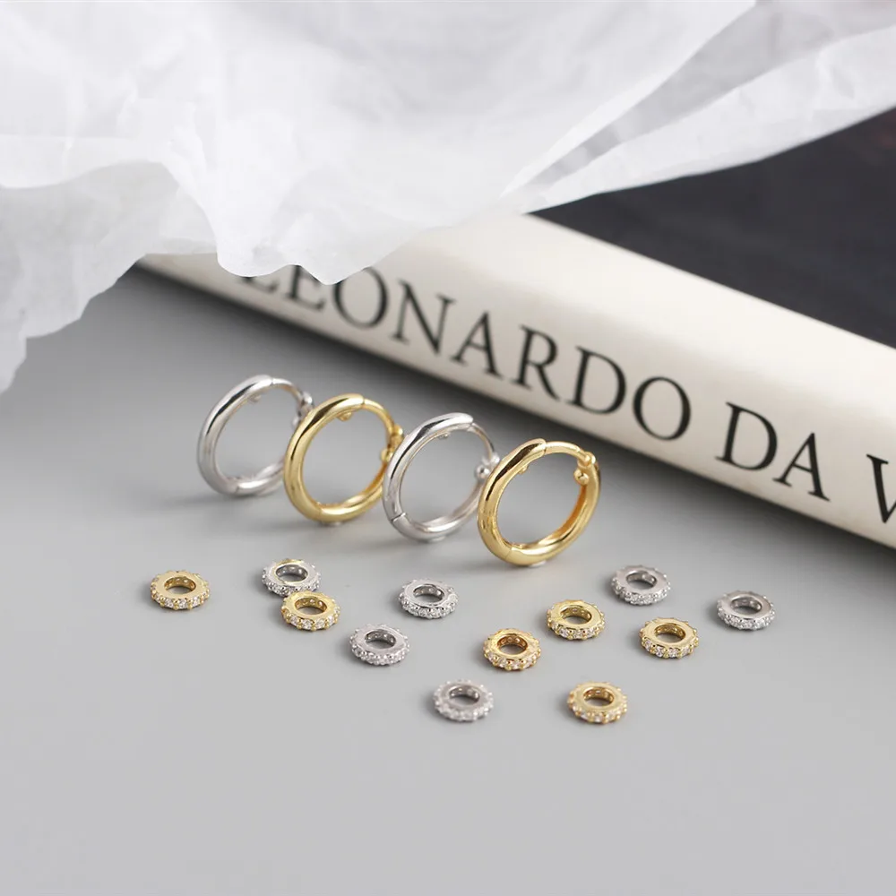 Small Circle Rhinestone Earrings Women Unique Design Fashion - Image 5