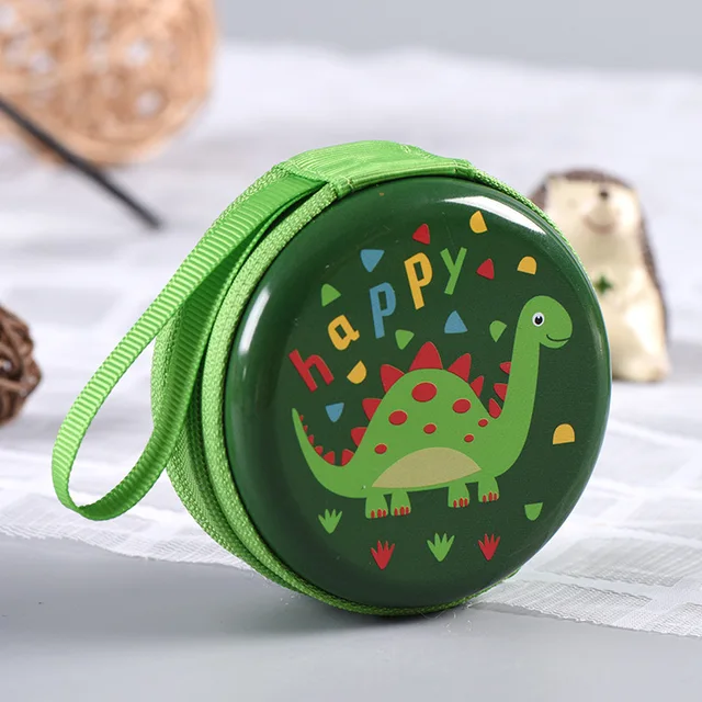 Small Dinosaur Coin Headset Cartoon Purse Cute Key Plus Mini Bag Children Kid Boy Girl For Gift Wallet green