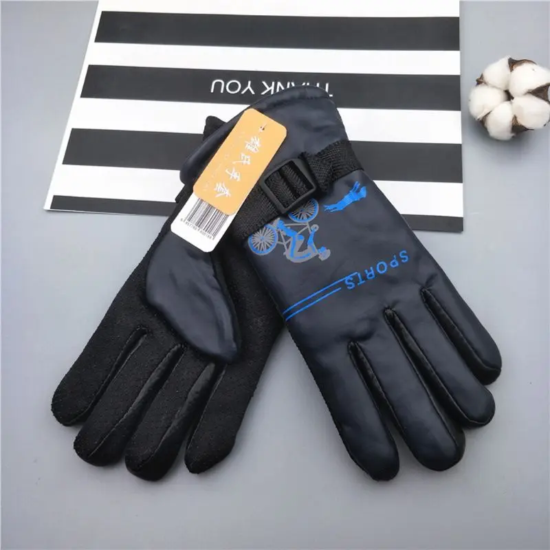 Детские зимние теплые лыжные перчатки для мальчиков, спортивные водонепроницаемые ветрозащитные Нескользящие варежки, Новинка