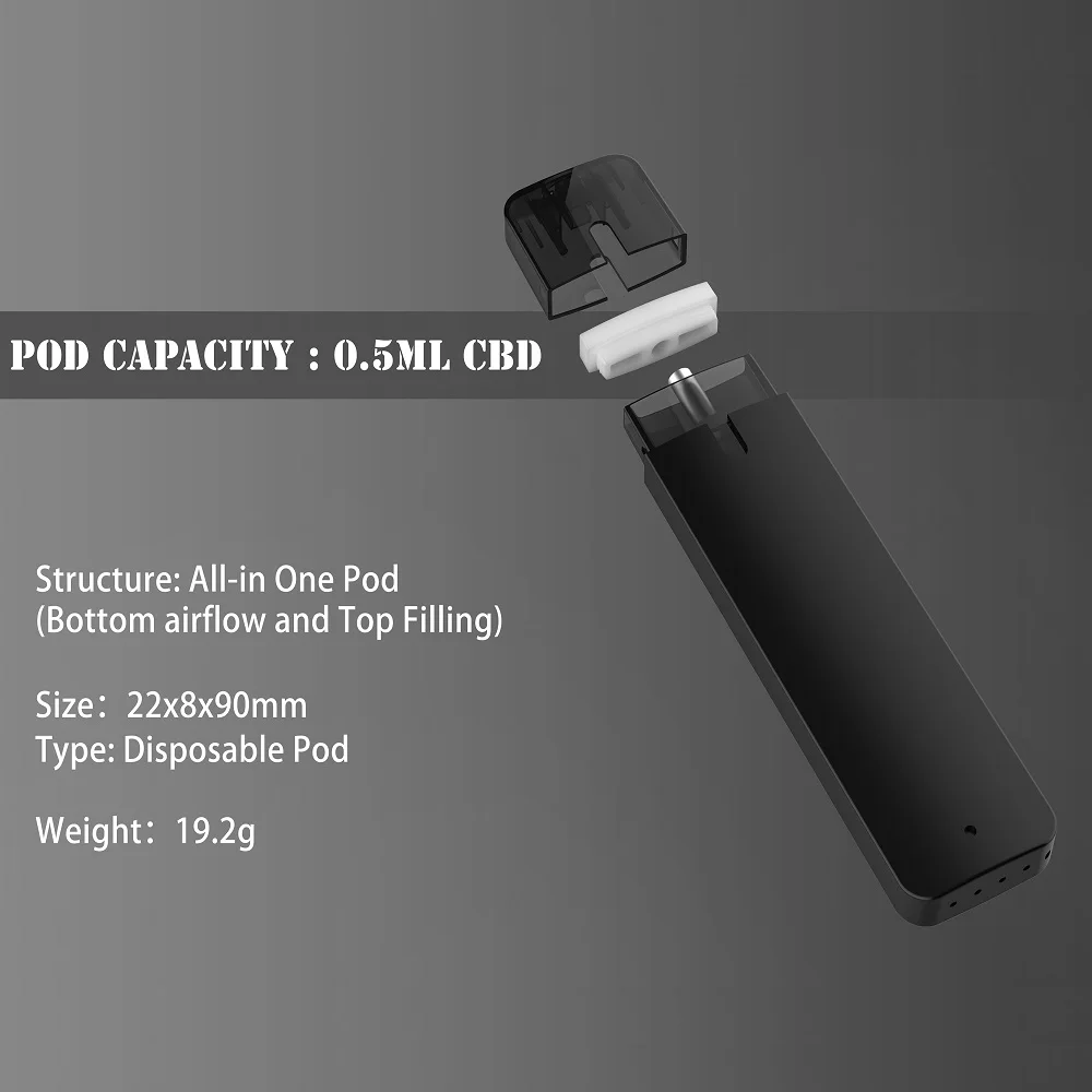 20pc Disposable Vape Pen 280mAh 0.8ML Tank Vaporizer Ceramic Coils Refill Cartridge 2.2ohm Atomizer