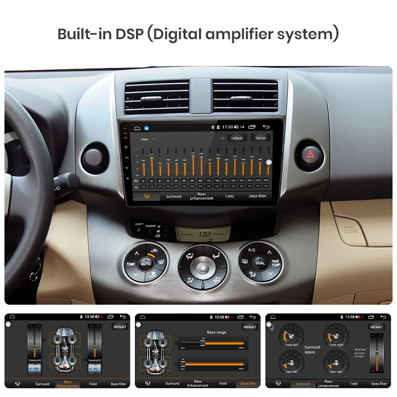 Junsun V1 Pro 4G+ 64G Android 9,0 DSP для Toyota Rav4 2007-2011 Автомобильный Радио Мультимедиа Видео плеер навигация gps RDS 2 din dvd