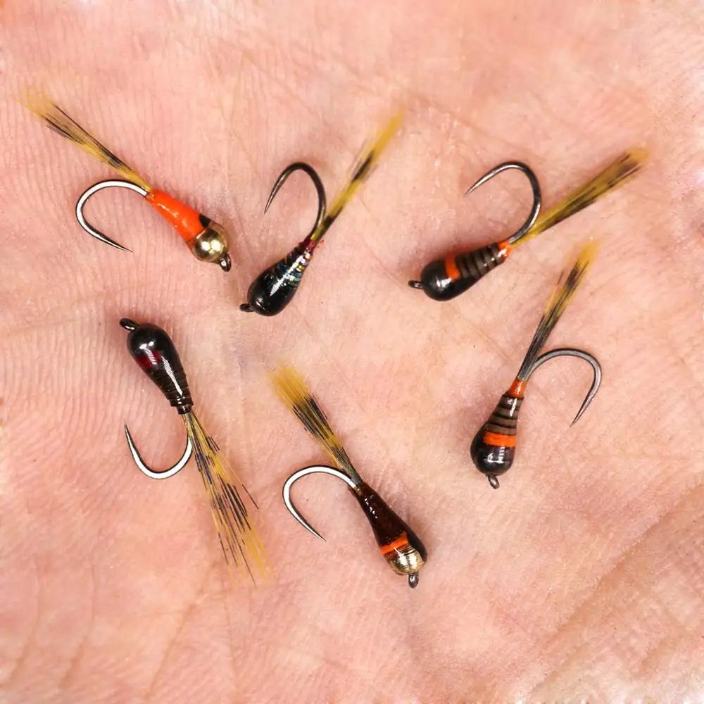 8pcs Tungsten Perdigon Nymph Fly Ice Fishing Lures Artificial Fast