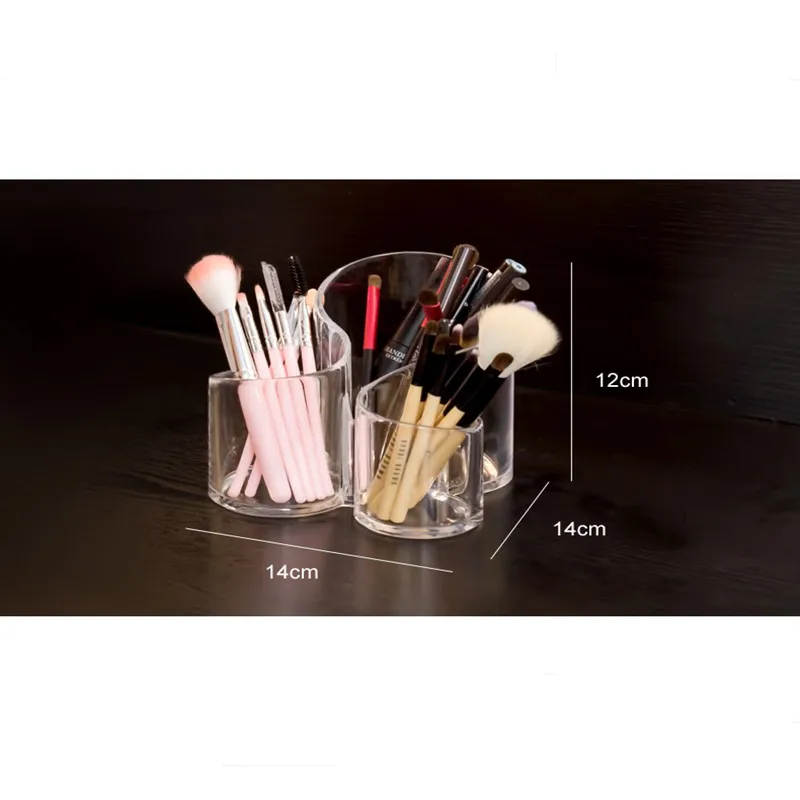 Plastic pen holder cosmetic storage box multifunctional acrylic cosmetic storage box transparent jewelry display stand14cmx14cm