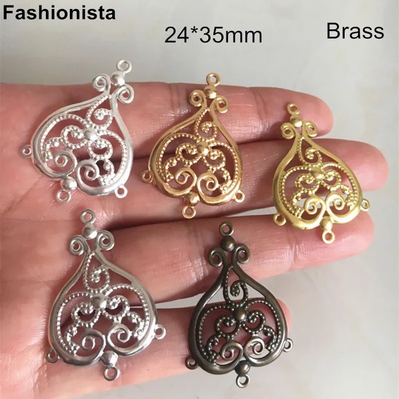silver TierraCast 3-1 links 3D braided look chandelier earring findings gold & copper plated pewter 3 to 1 Multi Strand Connectors