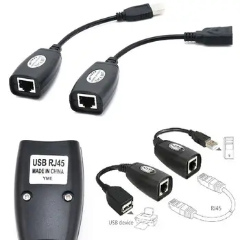 

2Pcs USB Male Female to CAT5 CAT6 RJ45 Lan Extender Extension Cable Adapter USB Extension Adapter