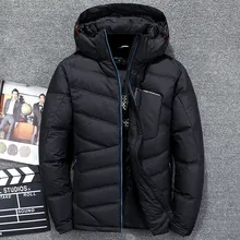 Новая зимняя мужская куртка, качественное теплое плотное пальто, Зимняя Красная черная парка, Мужская теплая верхняя одежда, модная белая куртка-пуховик на утином пуху