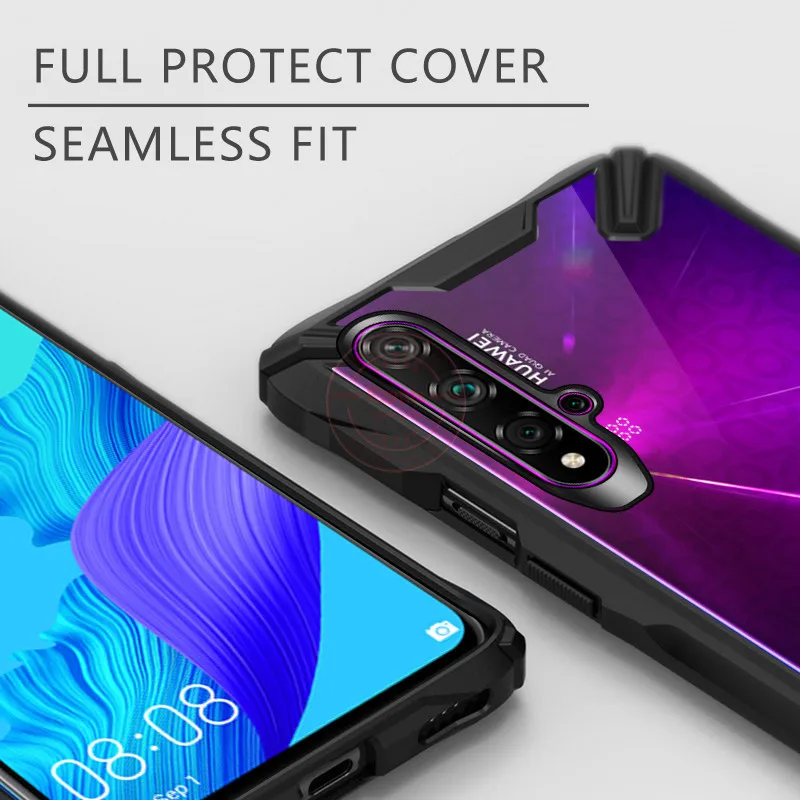 Противоударный армированный силиконовый чехол для huawei Nova 5T прозрачные чехлы для huawei Honor 20/Honor 20S роскошный акриловый чехол из ТПУ