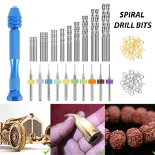 

76 Pcs/set Mini Micro Aluminum 0.3-1.2mm Hand Drill with Keyless Chuck Rotary Tools Wood Drilling + HSS Twist Drill Bits Kit