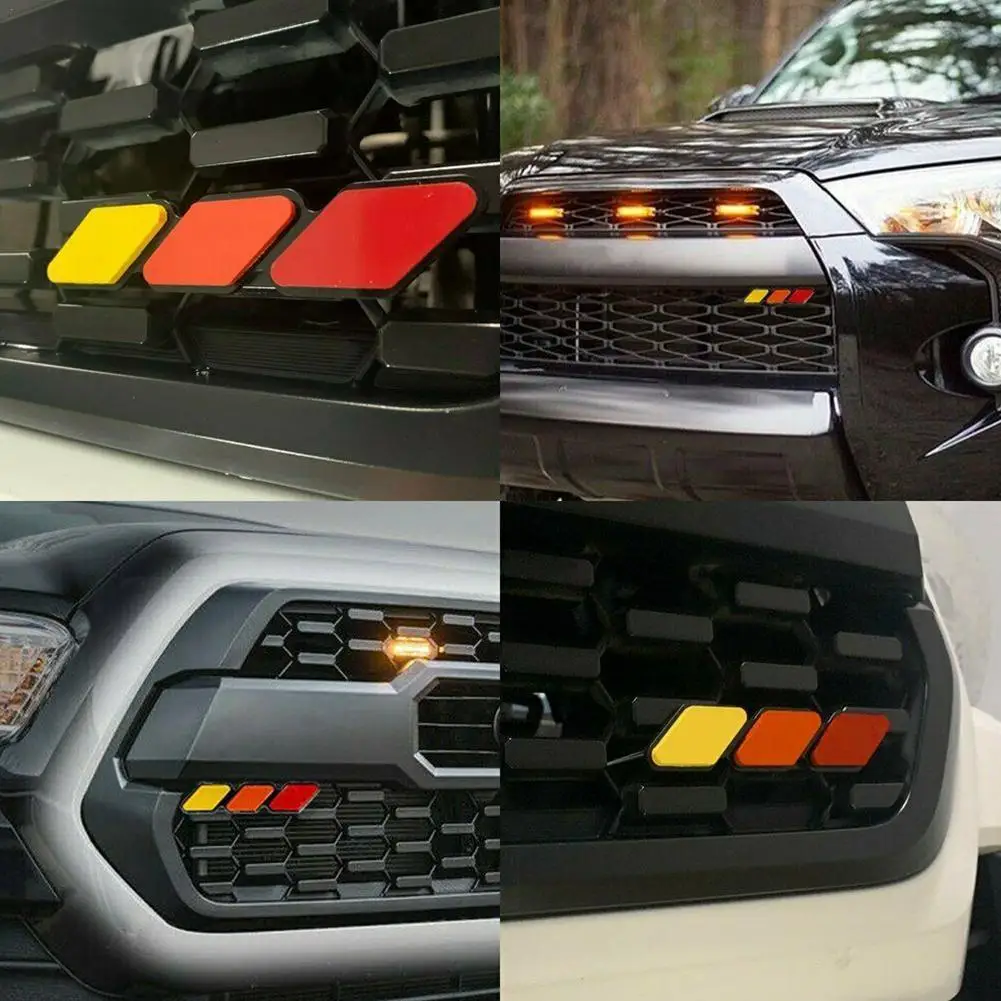 

1PCS Wholesale High Quality Car Accessories 3 Color Acrylic Badge for Toyota 4 Runner Tri-color Grille Badge