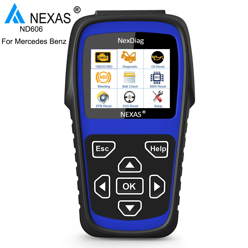 

NEXAS ND606 OBD2 Auto Scanner For Mercedes Benz Oil Reset ABS EPB SAS Battery Tester Car Diagnostic tool Free Update OBD OBD2