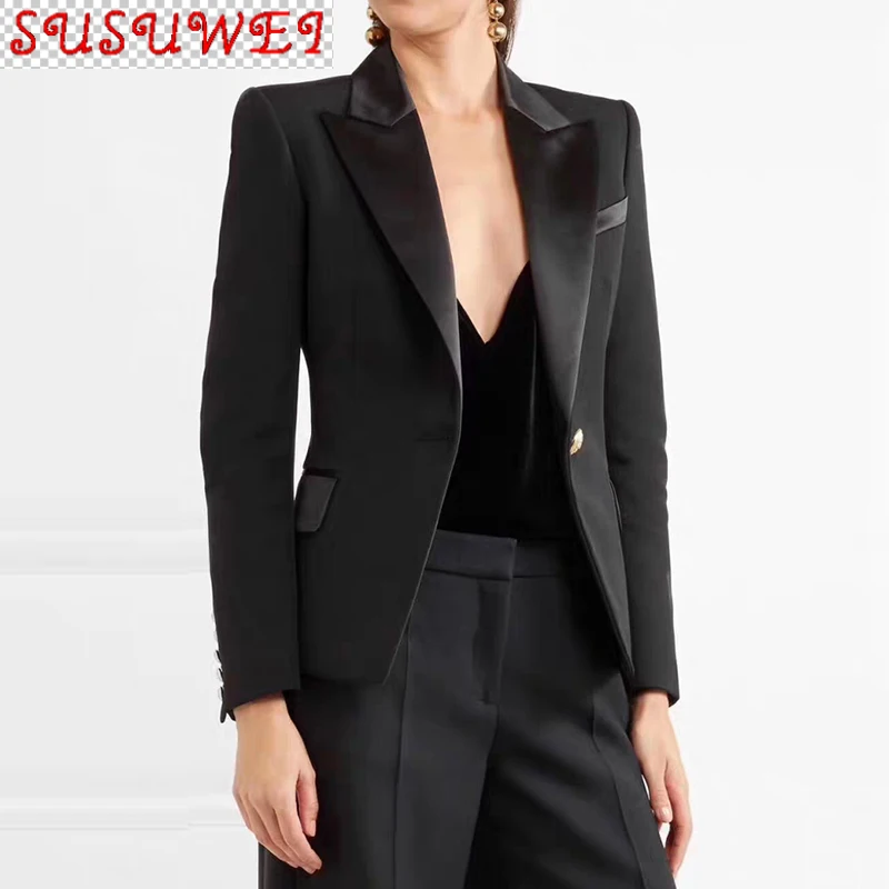 jacket satin blazer Collar Suit 