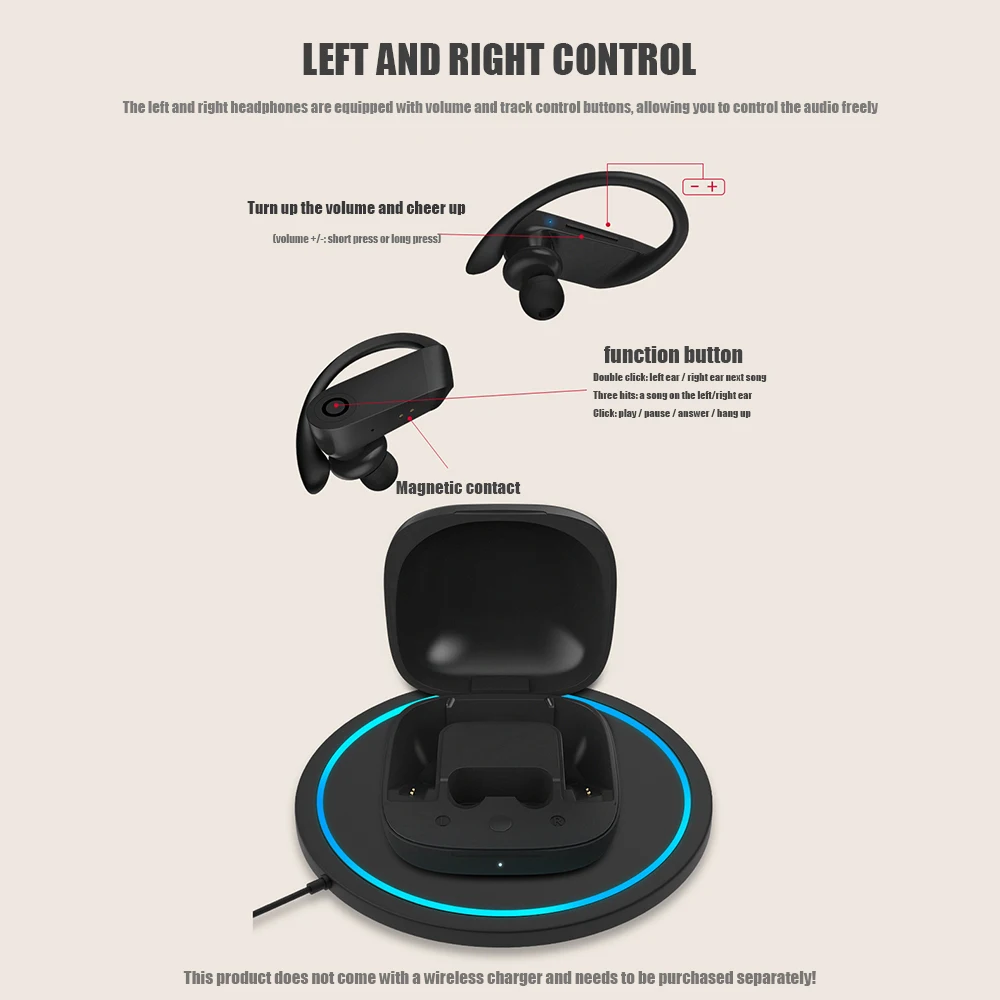 Водонепроницаемый B10 TWS Bluetooth наушники Беспроводная спортивная Гарнитура наушники Беспроводная зарядная коробка PK I9000 для телефона Xiaomi