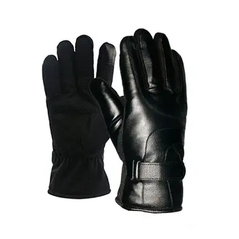 

1Pair Men Winter Warm Liner Full Finger Gloves Anti-slip Leather Driving Mittens