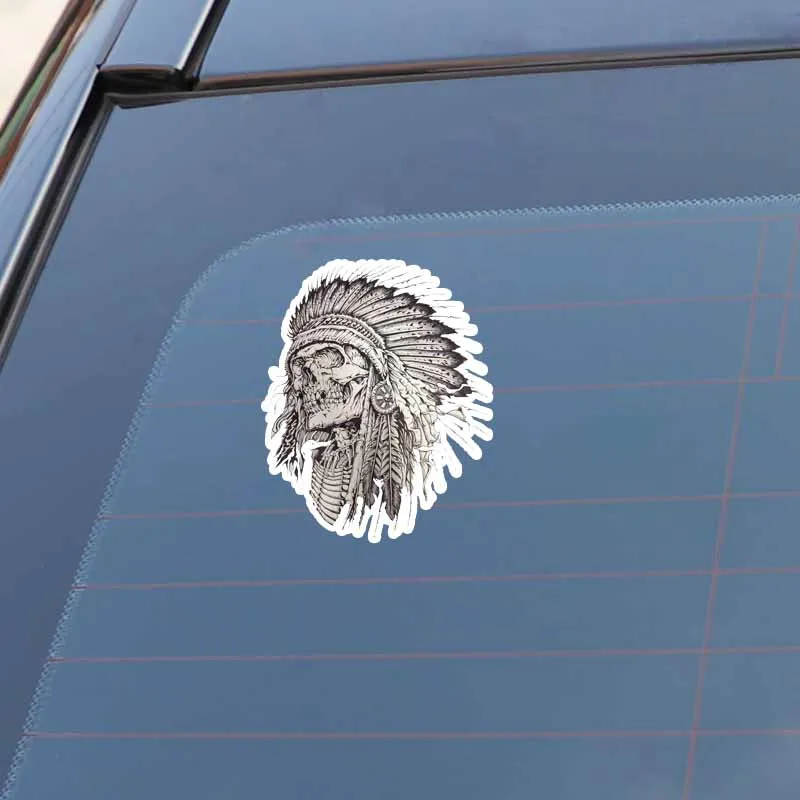 YJZT 10.6CM*13CM Indian Skull Head Car Sticker Decal - Personality Accessories 6-2611 image 4