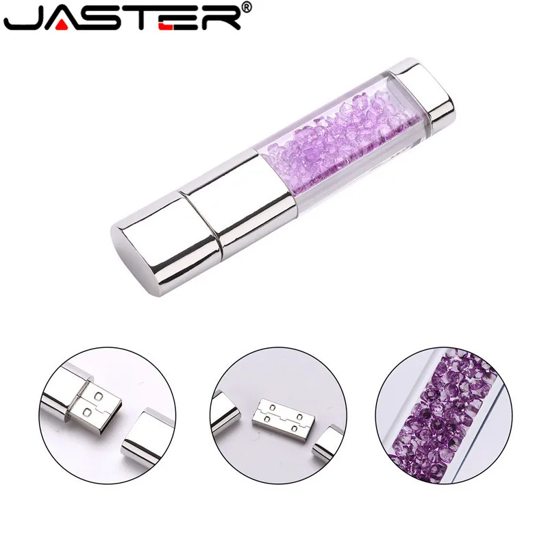 JASTER, флеш-накопитель с кристаллами и бриллиантами, usb 2,0, 32 ГБ, 16 ГБ, 8 ГБ, 4 ГБ, 64 ГБ, чехол для флеш-накопителя, прекрасный подарок для любимой девушки