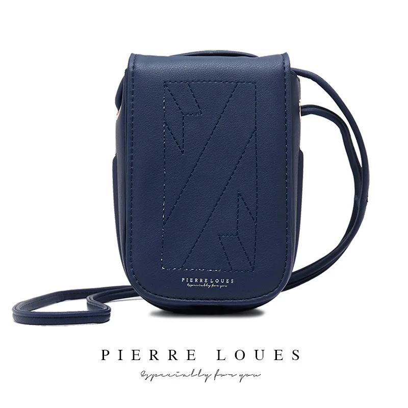 Mini Leather Crossbody Bags For Women Fashion Shoulder Messenger Bag Lady Purses Handbags Girls Square Bag Bolsos Mujer - Цвет: Navy blue