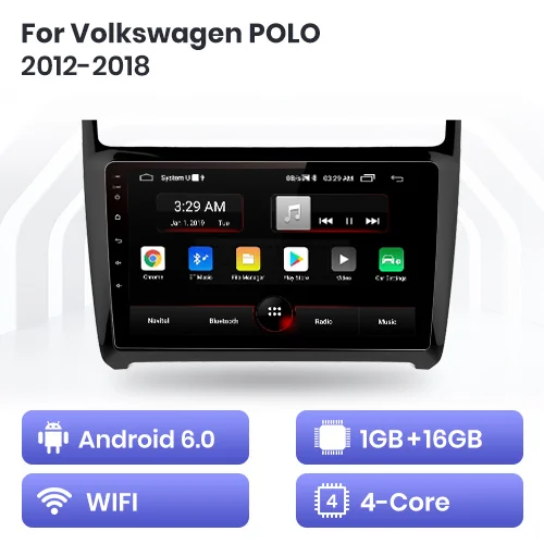 Junsun V1 2G+ 32G Android 9,0 для Volkswagen POLO 2012- автомобильный Радио мультимедийный видео плеер gps RDS 2 din dvd - Цвет: 1-16GB for wifi