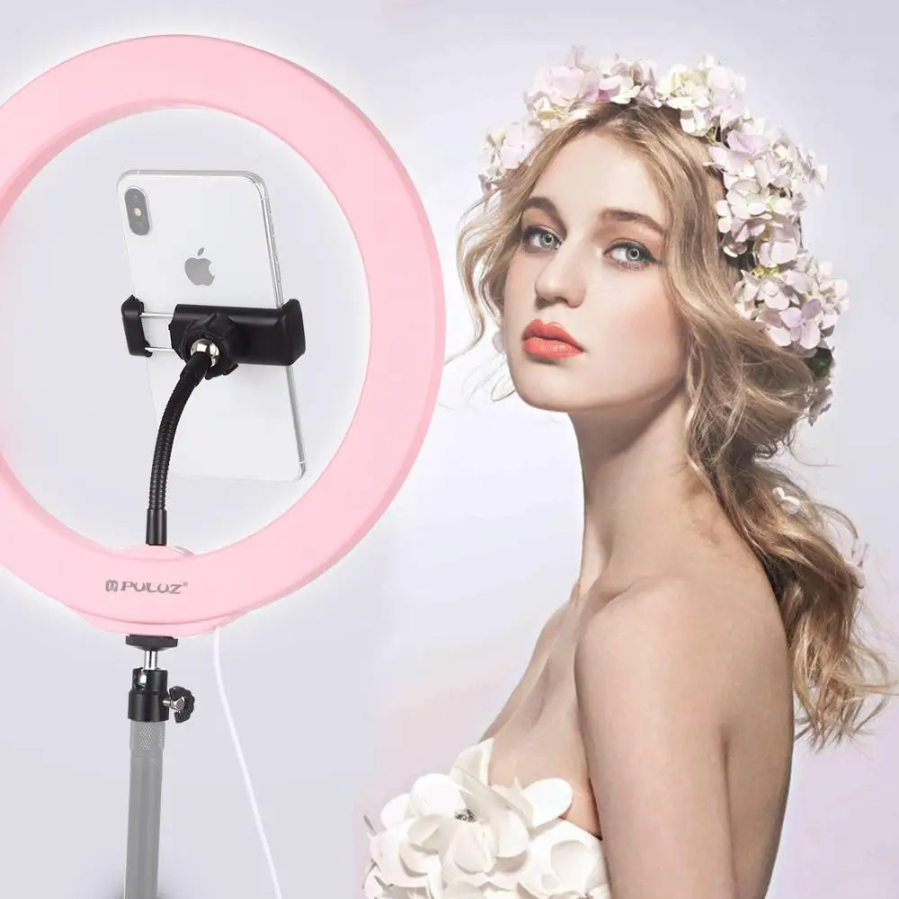 

PULUZ 4. 7/6.2/10.2 inch Dimmable SMD LED Selfie Ring Light Photography Blogger Vlogging Youtube Video Light&Cold Shoe Ball Head