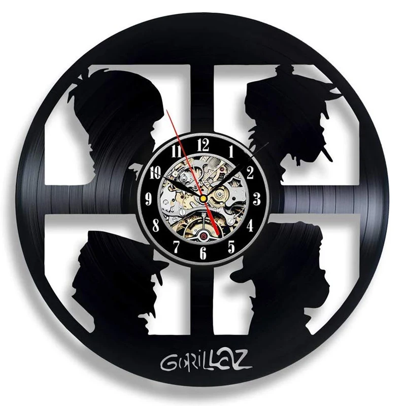 Продуктовые Gorillaz виниловые настенные часы современный дизайн для спальни милые Мультяшные часы с подвеской настенные часы домашний декор