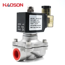 Нормально закрытый, AC110V 220V 380V 24V DC12V 24 V, Соленоидный клапан, 304 нержавеющая сталь, водяные клапаны, влагостойкий DN15 до 50